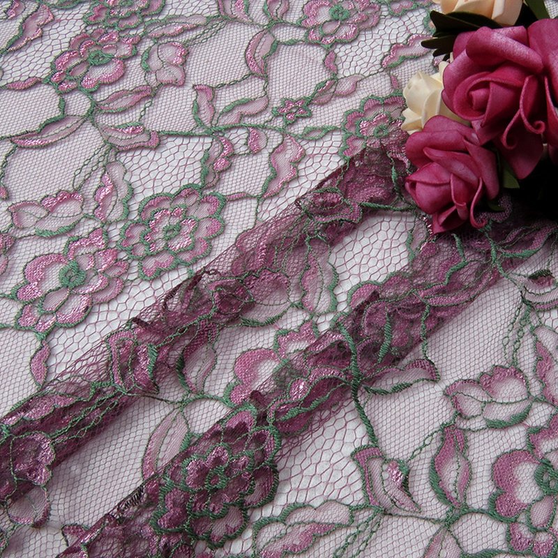Lace Fabric Polyester Warp Knit for Women's Wear Wholesale Supplier 15
